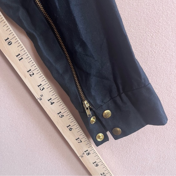 Vaute Couture Black Vegan Waxed Canvas James Moto Jacket Size L - Picture 11 of 12